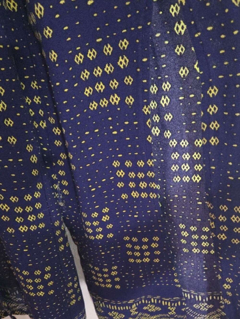 Xhilaration Navy Maxi Skirt with Cream Geometric Print - Picture 3 of 8